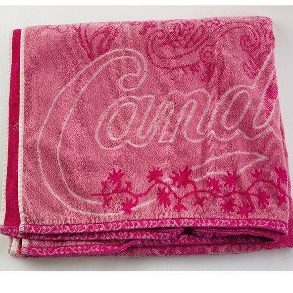 Candies By Liz Claiborne Rare Towel Pink Butterflies Vintage Large Beach Bath Bo - Picture 1 of 7